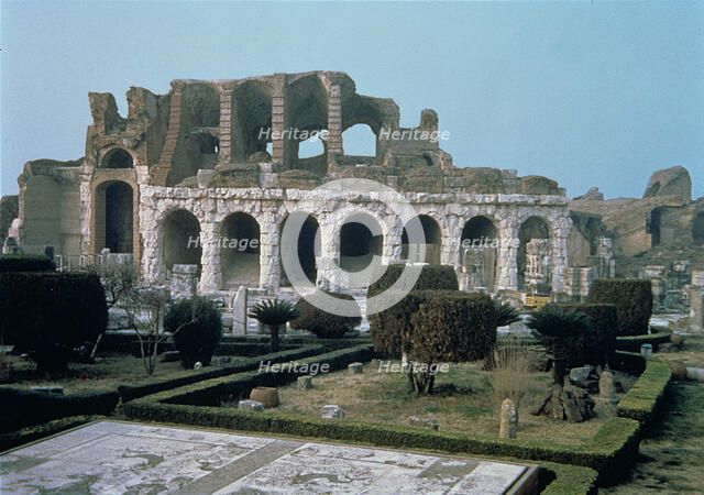 Ruins of the amphitheater where the revolt of Spartacus left, it's the second largest one in the …