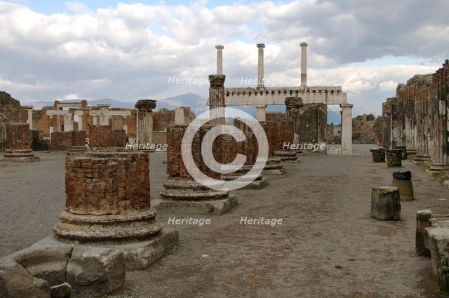 Ruins of the Basilica, Pompeii, Italy, late 2nd century BC (2009).  Creator: LTL.