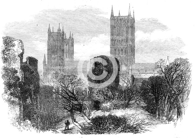 Ruins of the Bishop's Old Palace, Lincoln, 1869. Creator: Unknown.