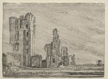 Ruins of the Castle Huys Te Kleef near Haarlem, c. 1616. Creator: Willem Pietersz Buytewech (Dutch, 1591/92-1624); Claes Jansz Visscher