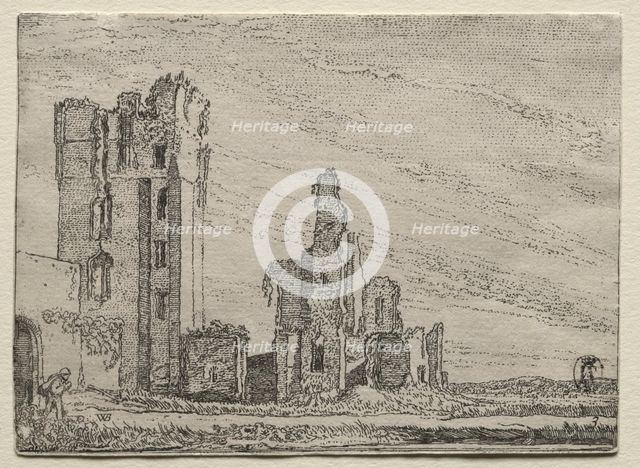 Ruins of the Castle Huys Te Kleef near Haarlem, c. 1616. Creator: Willem Pietersz Buytewech (Dutch, 1591/92-1624); Claes Jansz Visscher.