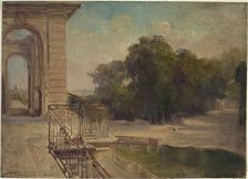 Ruins of the Château de Saint-Cloud: the horseshoe basin seen from the first floor balcony, c1875. Creator: Jean Baptiste Edmond Allouard