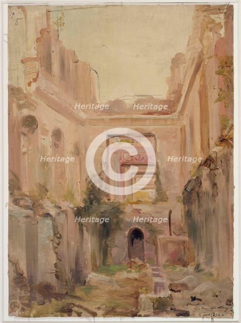 Ruins of the Château de Saint-Cloud: the vestibule, c1875. Creator: Jean Baptiste Edmond Allouard.