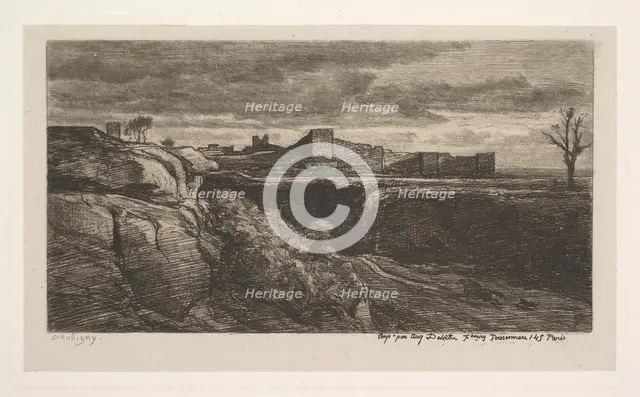 Ruins of the Chateau of Crèmieux (Isère), 1850. Creator: Charles Francois Daubigny.