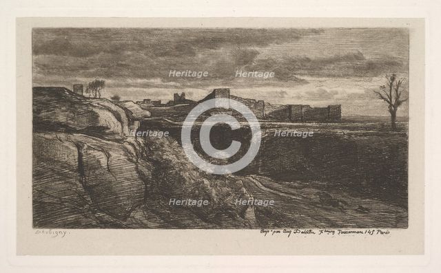 Ruins of the Chateau of Crèmieux (Isère), 1850. Creator: Charles Francois Daubigny.