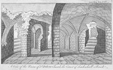 Ruins of the Church of St Peter on the corner of Leadenhall Street, City of London, 1766. Artist: Anon