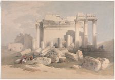 Ruins of the Eastern Portico of the Temple of Baalbec, 1839. Creator: David Roberts (British, 1796-1864)
