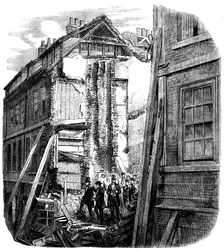 Ruins of the Fallen Houses in Pilgrim-street, City, 1858. Creator: Unknown