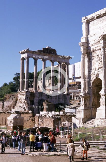 Ruins of the Forum and Temple of Saturn, Rome. Artist: Unknown