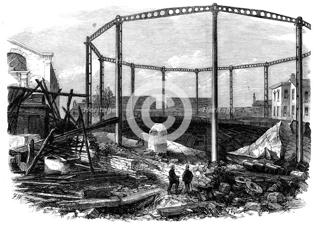 Ruins of the gasworks at Nine-Elms after the explosion, 1865. Creator: Unknown.