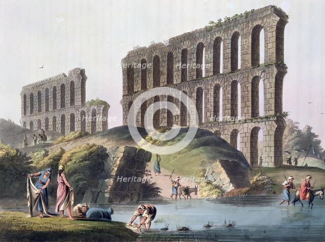 'Ruins of the Grand Aqueduct of Ancient Carthage', Tunisia, 1803. Artist: Luigi Mayer