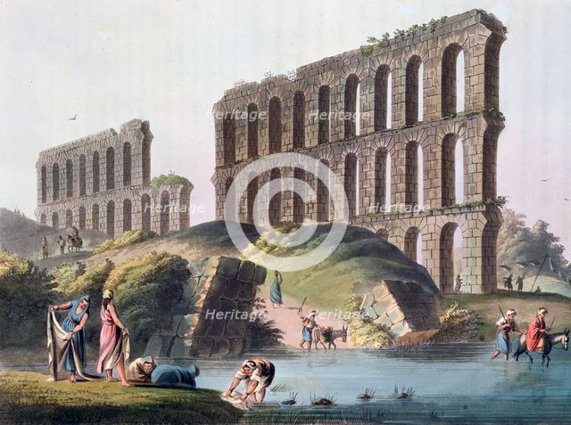 'Ruins of the Grand Aqueduct of Ancient Carthage', Tunisia, 1803. Creator: Luigi Mayer.