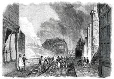 Ruins of the Great Fire at Gravesend - High-Street - looking North, 1850. Creator: Unknown