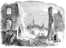Ruins of the Great Fire at Gravesend - looking West, 1850. Creator: Unknown