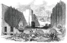 Ruins of the Great Fire in Mark-Lane - sketched from Seething-Lane, 1850. Creator: Unknown