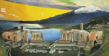 Ruins of the Greek Theatre at Taormina, 1904-1905. Creator: Kosztka Csontváry, Tivadar (1853-1919)