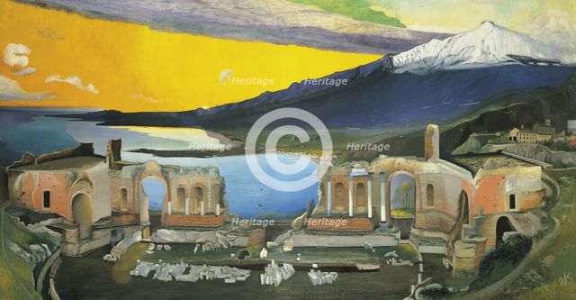 Ruins of the Greek Theatre at Taormina, 1904-1905. Creator: Kosztka Csontváry, Tivadar (1853-1919).