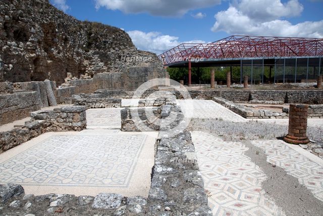 Ruins of the house, House of the Swastika Cross, Conimbriga, Portugal.  Creator: Samuel Magal.