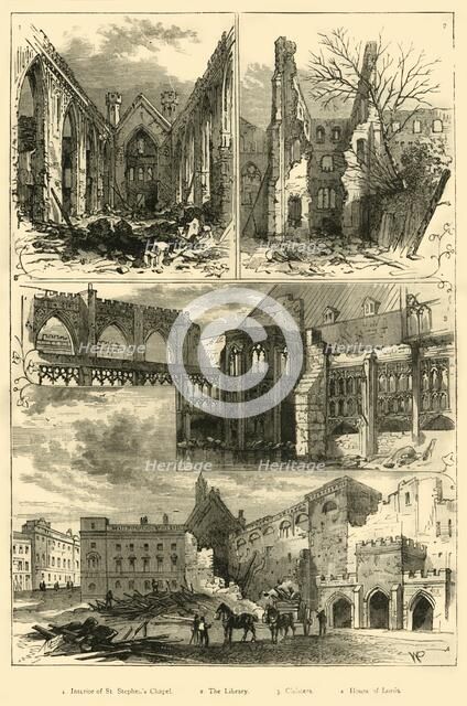 'Ruins of the Houses of Parliament', (1881). Creator: Unknown.