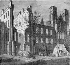 Ruins of the Houses of Parliament, after the fire in 1834 (c1850s). Creator: Unknown