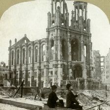 Ruins of the Jewish Synagogue on Sutter St.; stood the great earthquakes of 1865 and 1868 1906. Creator: Unknown