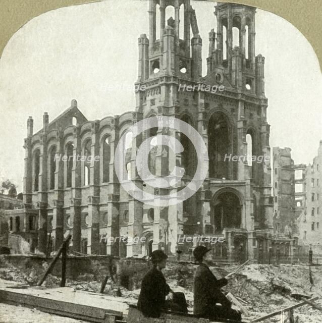 'Ruins of the Jewish Synagogue on Sutter St.; stood the great earthquakes of 1865 and 1868', 1906.  Creator: Unknown.