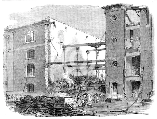 Ruins of the Late Fire at the London Docks, 1858. Creator: Unknown.