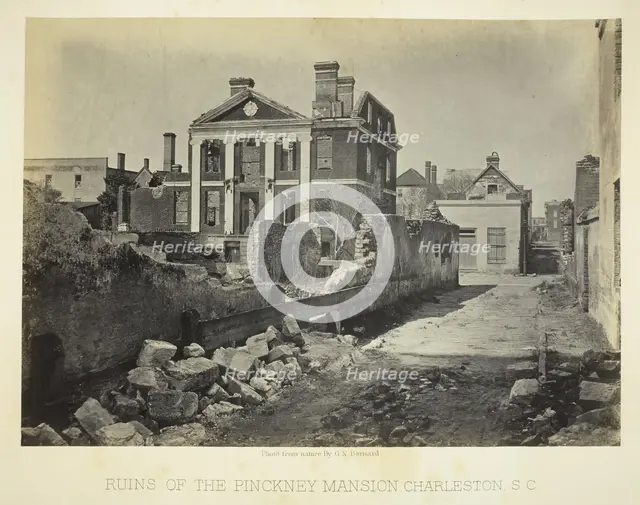Ruins of the Pinckney Mansion, Charleston, S.C., 1865. Creator: George N. Barnard.
