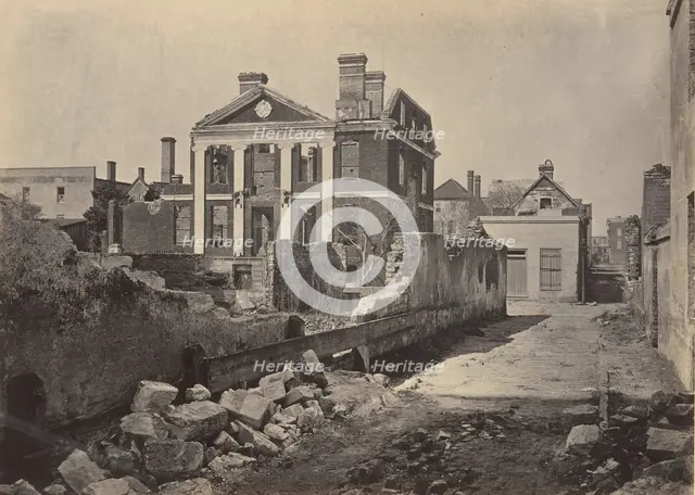 Ruins of the Pinckney Mansion, Charleston, South Carolina, 1860s. Creator: George N. Barnard.