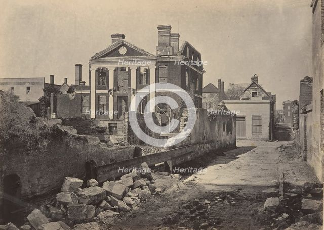 Ruins of the Pinckney Mansion, Charleston, South Carolina, 1860s. Creator: George N. Barnard.