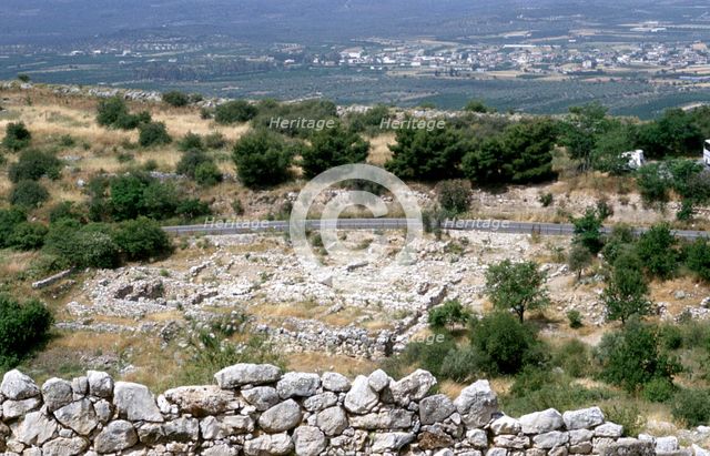Ruins of the prehistoric Greek city of Mycenae. Artist: Unknown