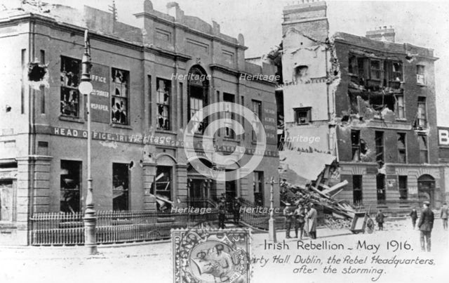 Ruins of the Rebel Headquarters, Anti-English Irish uprising, Dublin, May 1916. Artist: Unknown