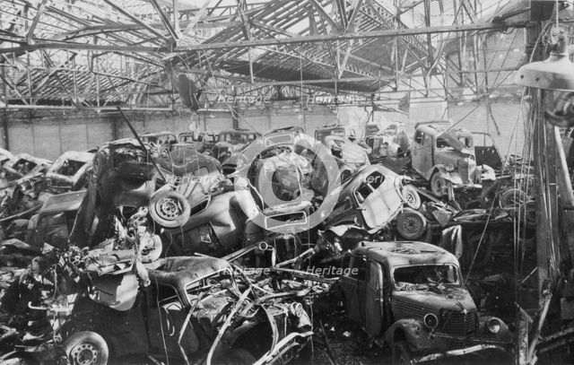 Ruins of the Renault Factory, Boulogne-Billancourt, Paris, c1942. Artist: Unknown