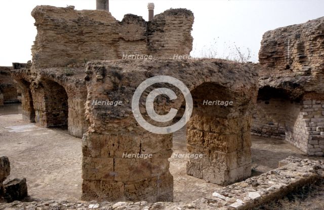 Ruins of the Roman Baths of Antoninus 145-162 AD, in the ancient city of Carthage.
