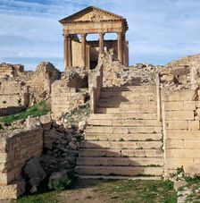 Ruins of the Roman city of Thugga, 6th century BC