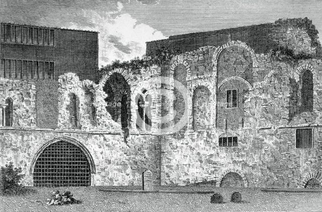 Ruins of the south transept, Church of St Bartholomew-the-Great, Smithfield, City of London, 1800.   Artist: Anon