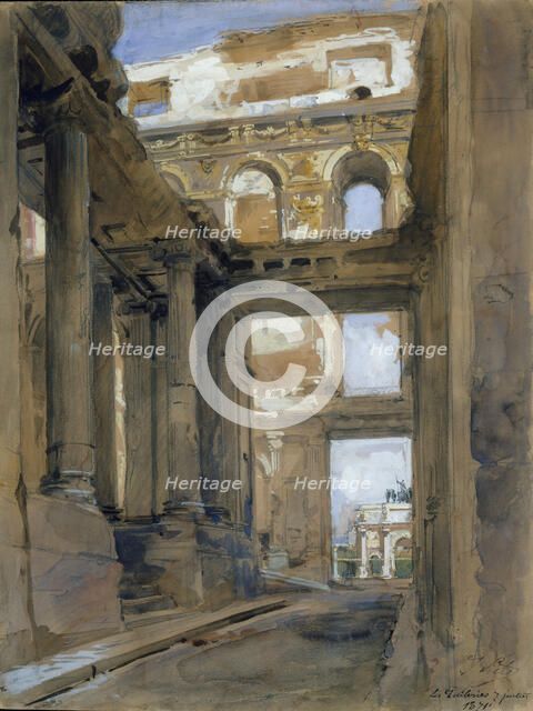Ruins of the Tuileries Palace, 19th century. Creator: Isidore Pils.
