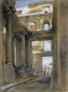 Ruins of the Tuileries Palace, 19th century. Creator: Isidore Pils
