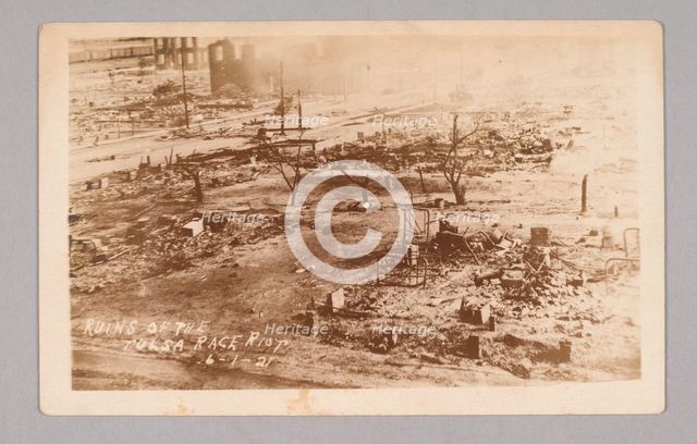 'Ruins of the Tulsa Race Riot 6-1-21', 1921. Creator: Unknown.