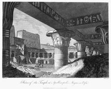 Ruins of the Temple at Apollinopolis Magna or Edfu, Egypt 1804.Artist: J Pass