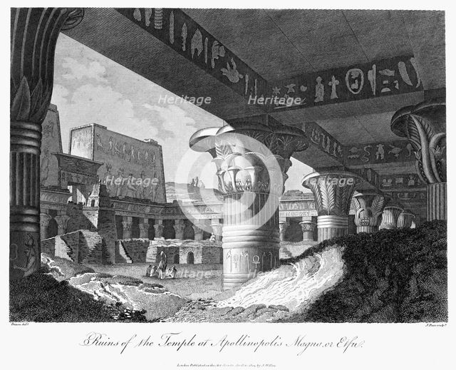 'Ruins of the Temple at Apollinopolis Magna or Edfu, Egypt', 1804.Artist: J Pass