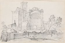 Ruins of the Temple of Venus and Rome in the Forum, 1744/1750. Creator: Joseph-Marie Vien the Elder