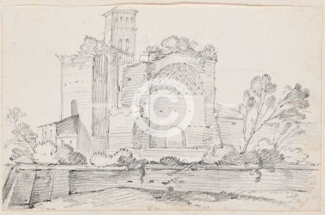 Ruins of the Temple of Venus and Rome in the Forum, 1744/1750. Creator: Joseph-Marie Vien the Elder.