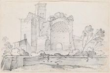 Ruins of the Temple of Venus and Rome in the Forum, 1744/1750. Creator: Joseph-Marie Vien the Elder