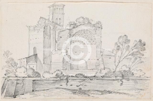 Ruins of the Temple of Venus and Rome in the Forum, 1744/1750. Creator: Joseph-Marie Vien the Elder.