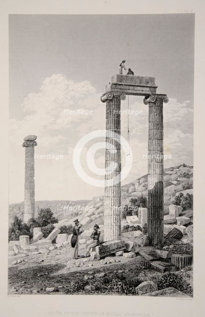 Ruins of the Temple of Apollo Branchidae, pub. 1863 (lithograph). Creator: English School (19th Century).