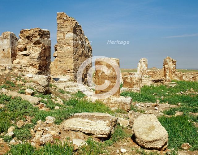 Ruins of the Temple of Bel, Dura-Europos, near Salhiye, Syria, 1st century BC (2001). Creator: LTL.