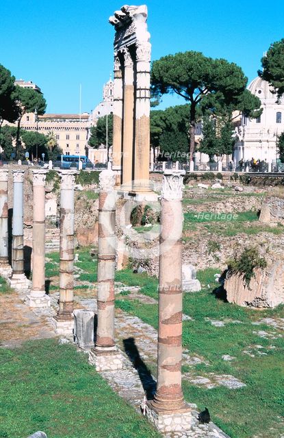 Ruins of the Temple of Castor and Pollux, the Forum, Rome. Artist: Unknown