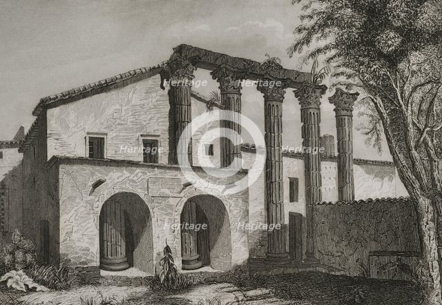 Ruins of the Temple of Diana in Mérida, Extremadura, Spain, 1852.  Creator: Unknown.