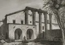 Ruins of the Temple of Diana in Mérida, Extremadura, Spain, 1852. Creator: Unknown